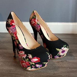 Liliana Floral Print Heel